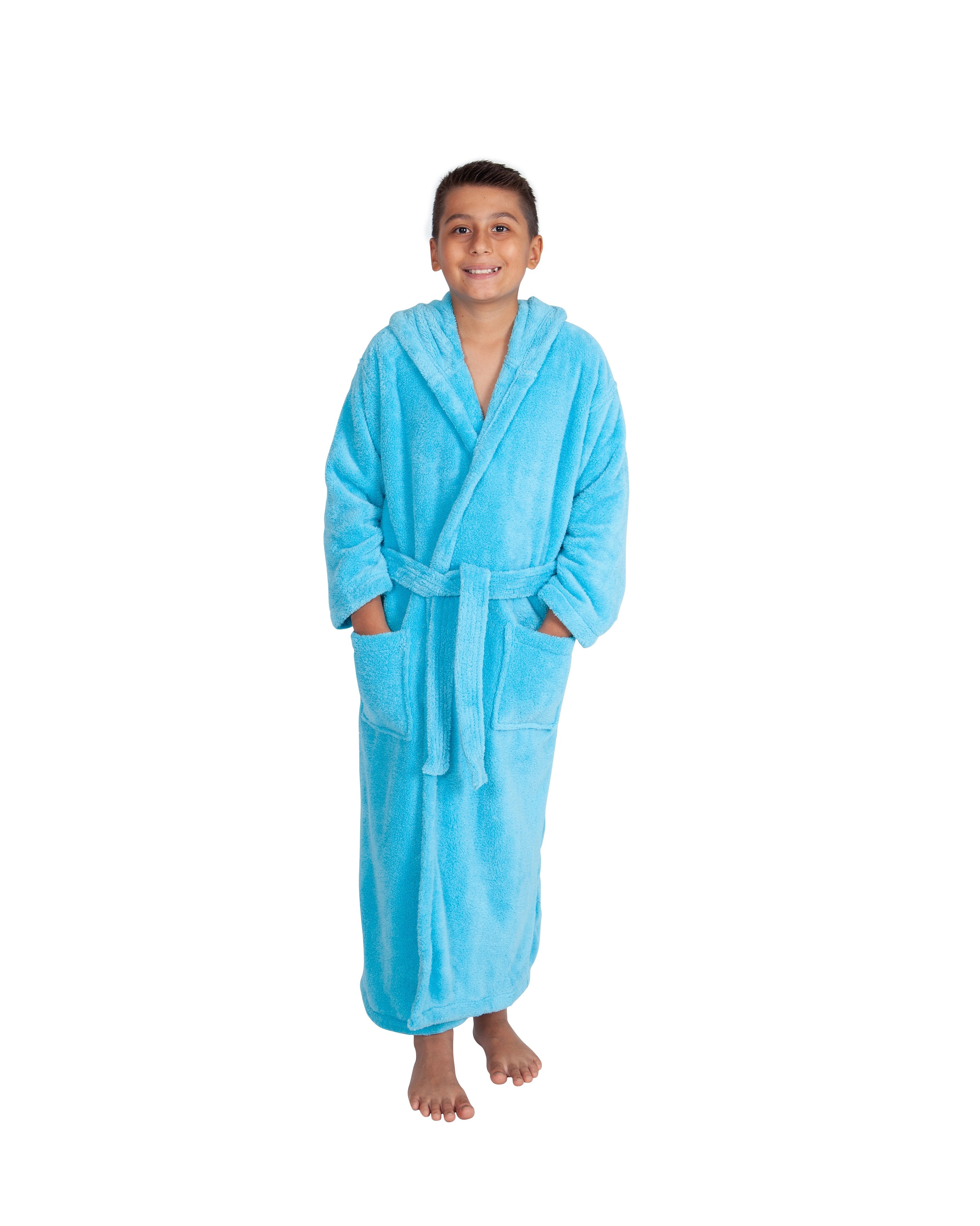 Parador® Kids Personalized, Fleece Plush, 300 GSM, Soft and Warm Hooded Bathrobe | Made in Turkey, Monogrammed for Girls and Boys