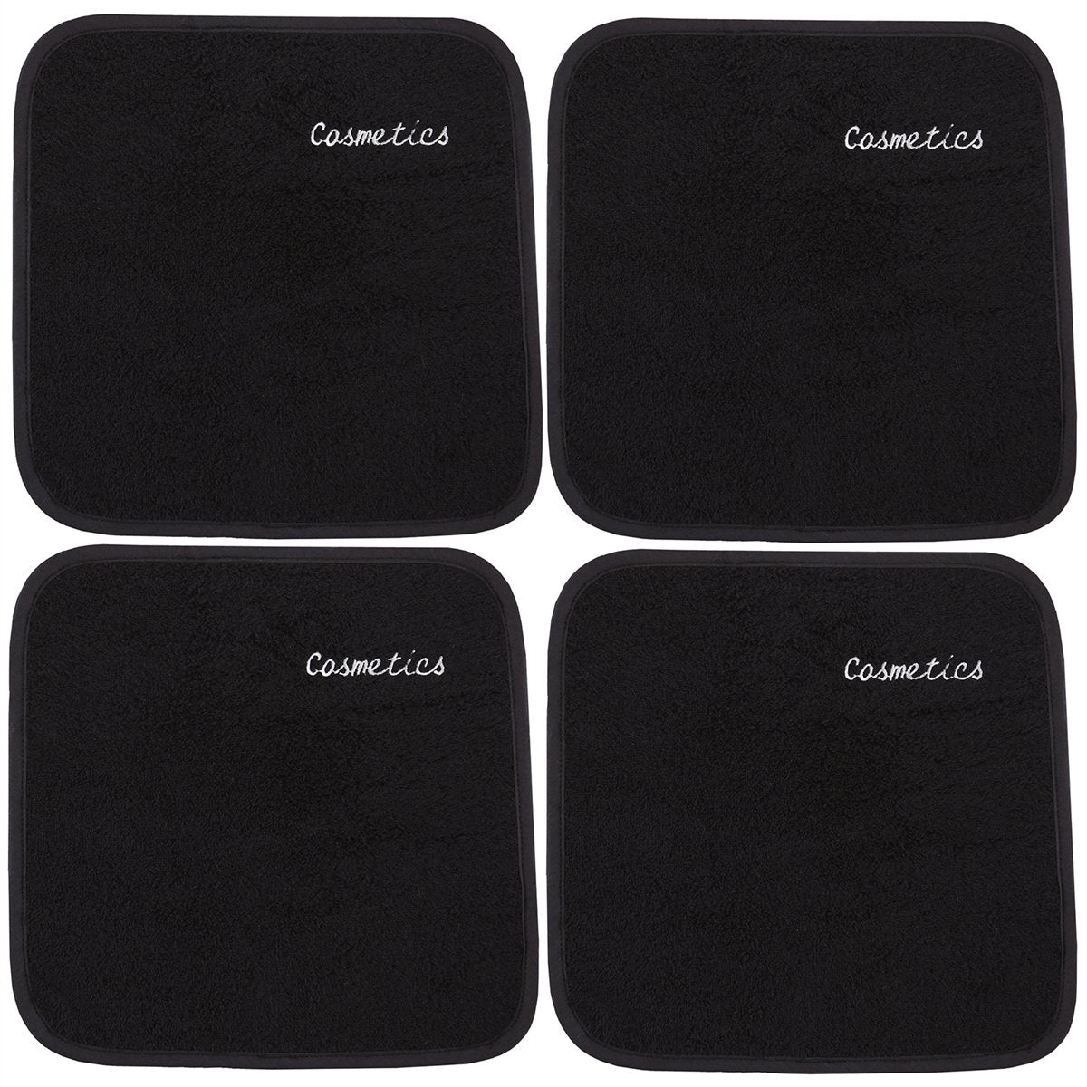 Parador® Chic Embroidered Cosmetics Removal Facecloths Set of 4, Embroidered Makeup Towels 13