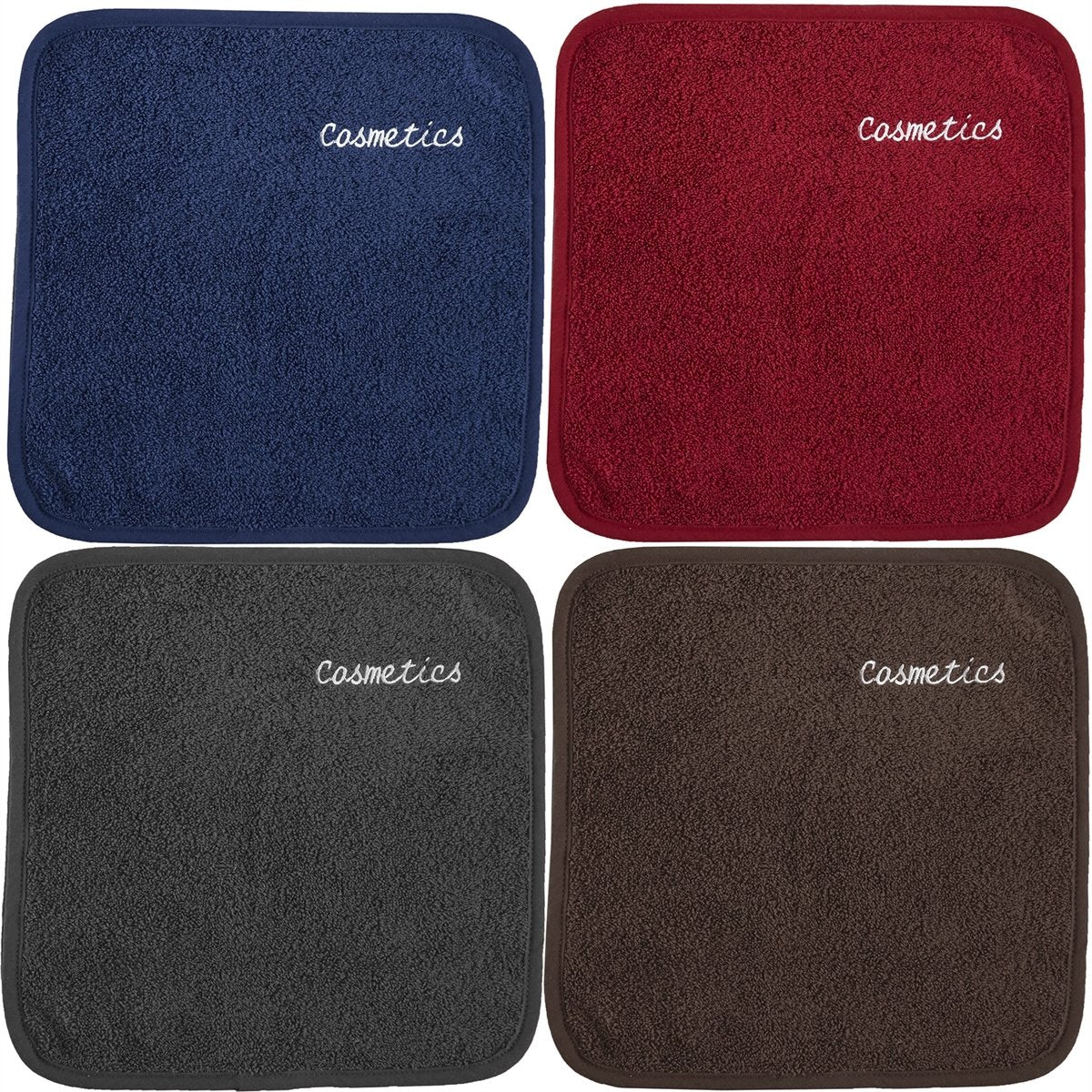 Parador® Chic Embroidered Cosmetics Removal Facecloths Set of 4, Embroidered Makeup Towels 13