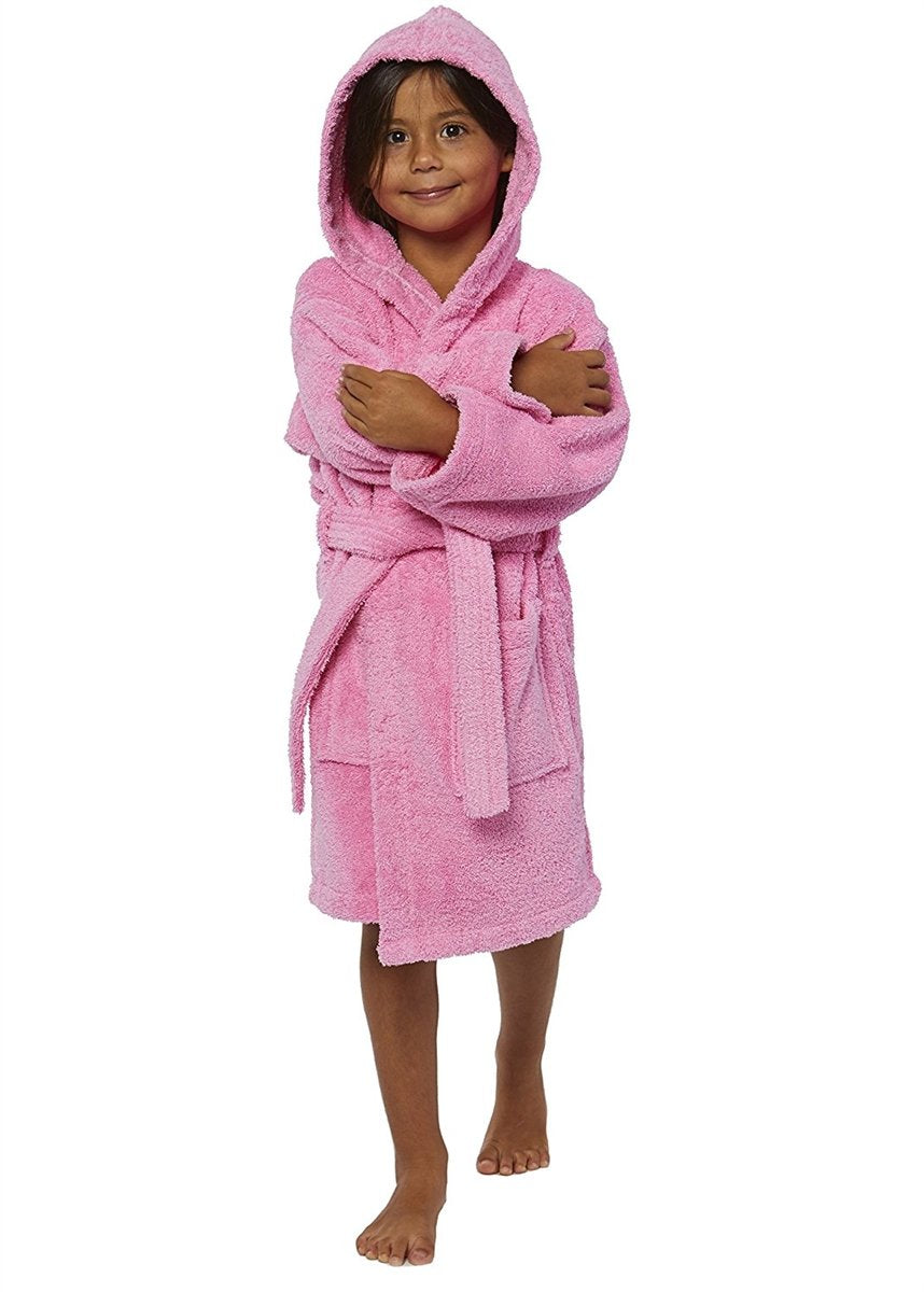 Parador Hooded Terry Kids Bath Robe - Pink