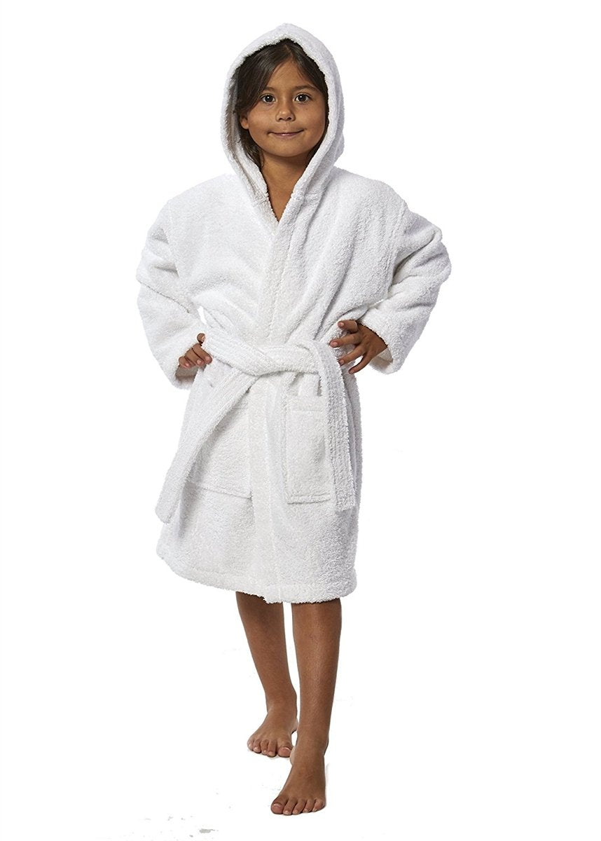 Parador Hooded Terry Kids Bath Robe - White