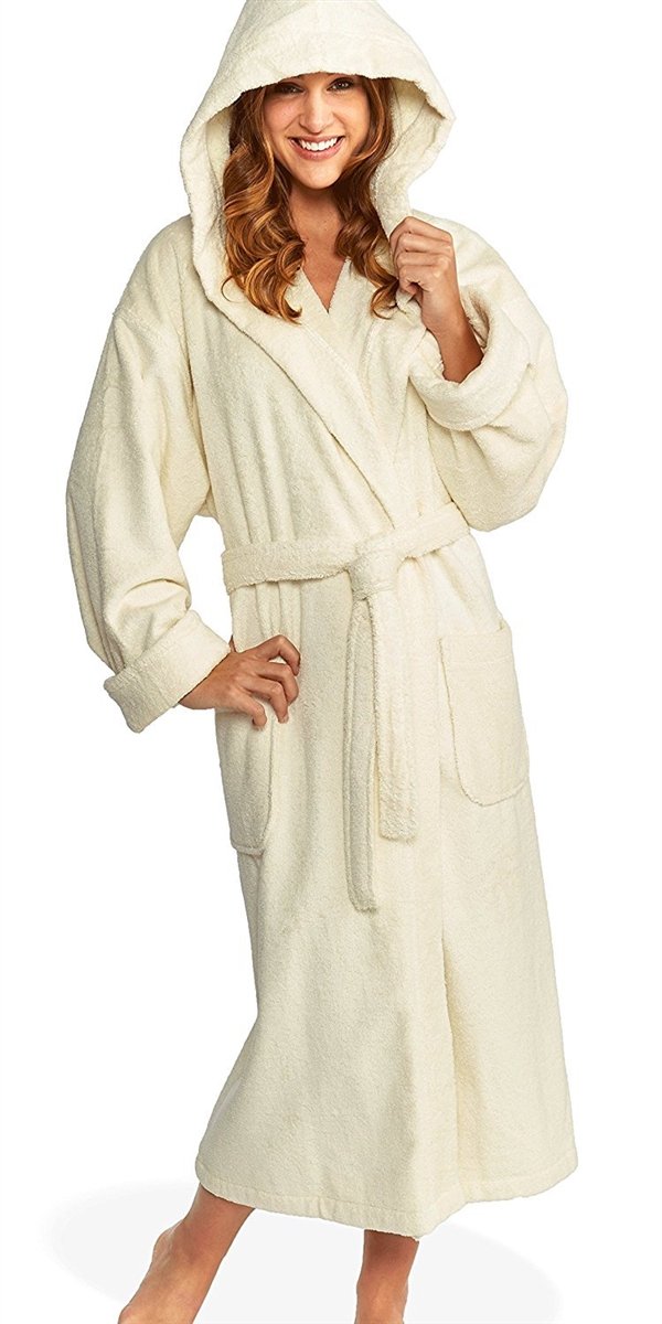 Monogrammed Hooded Turkish Terry Bath Robe, Parador® Personalized Bathrobe Embroidered Terry Cotton Robe 100% Combed Pure Cotton Valentines