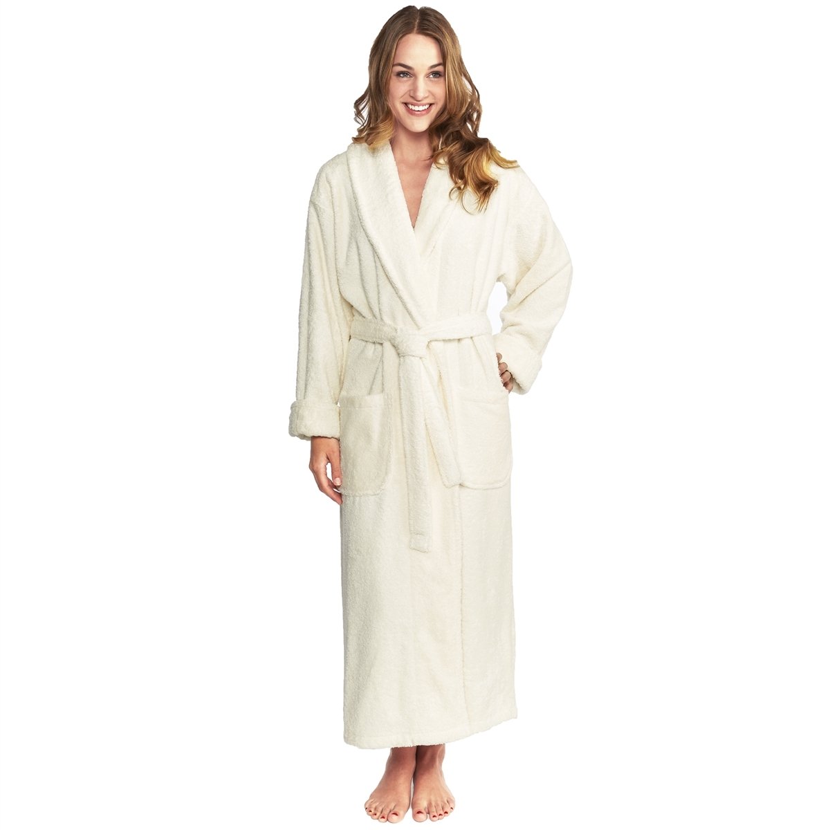Shawl Turkish Robe - Ivory
