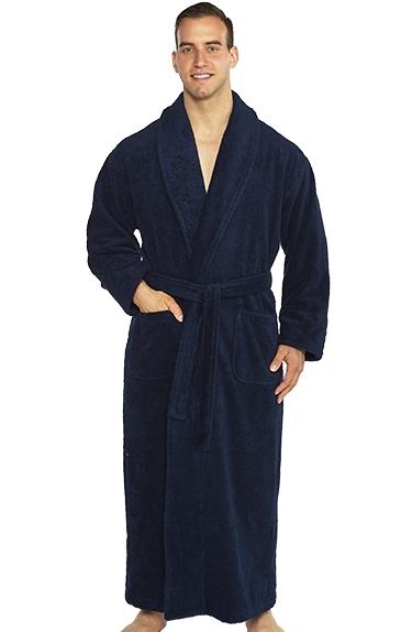 Shawl Turkish Robe - Navy