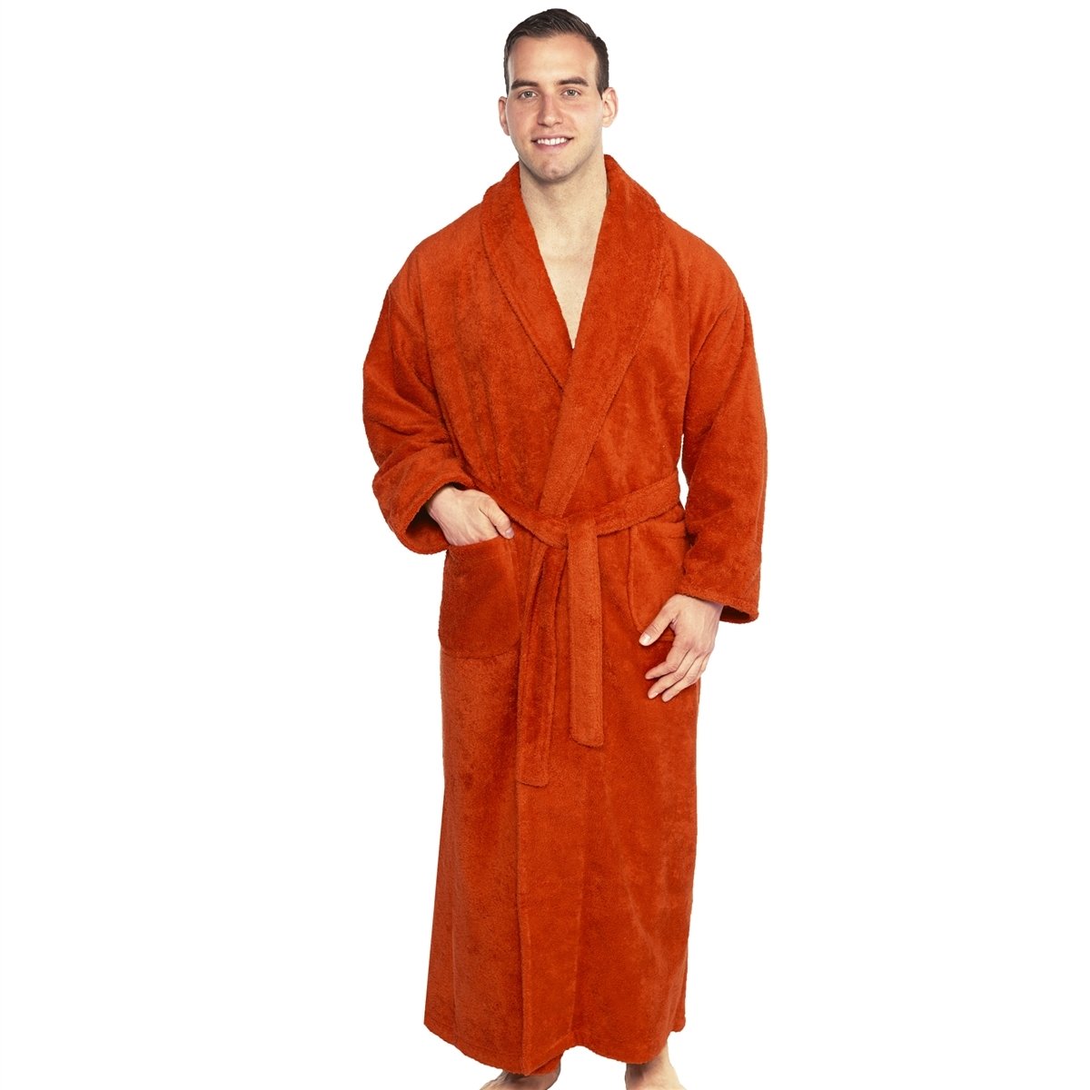 Personalized Full Ankle Length Terry Shawl Bathrobe, Embroidered Bath Robe, Monogrammed Shawl Bathrobe, 100% Combed Pure Turkish Cotton