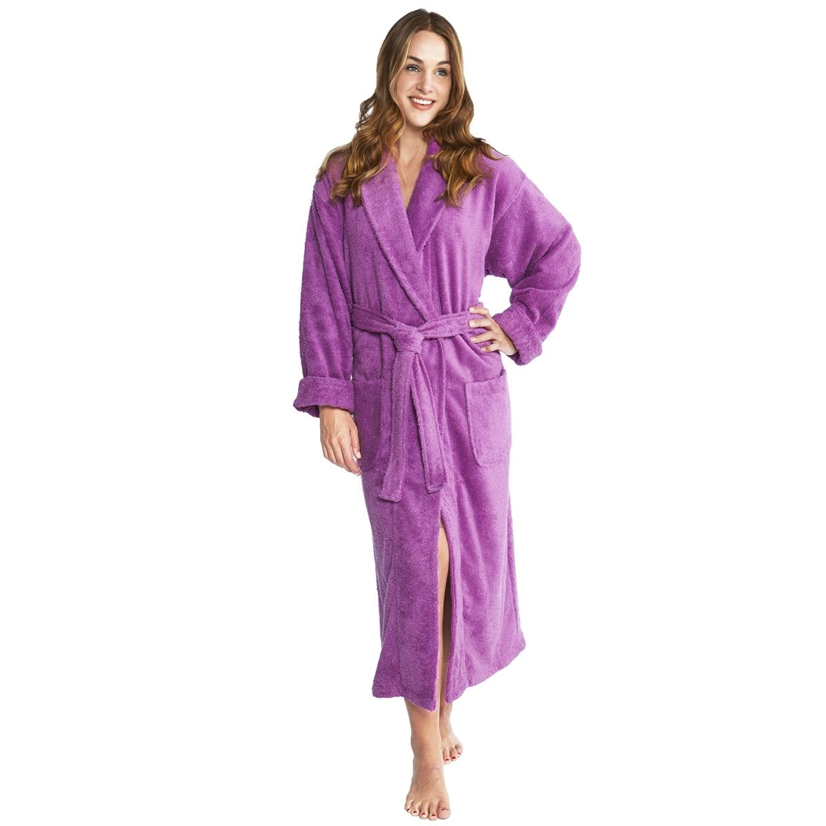 Personalized Full Ankle Length Terry Shawl Bathrobe, Embroidered Bath Robe, Monogrammed Shawl Bathrobe, 100% Combed Pure Turkish Cotton