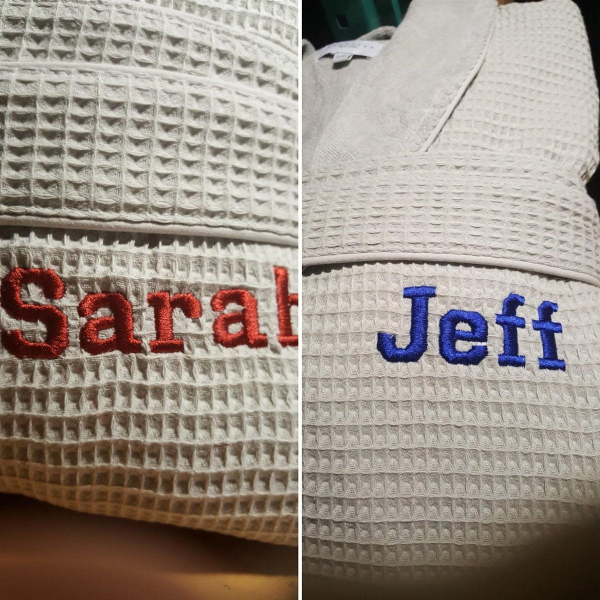 2nd Anniversary Cotton Gift for Couples, Personalized 100% Cotton Waffle/Terry Spa Robe | Made in Turkey, Monogrammed Wedding, Birthday Gift